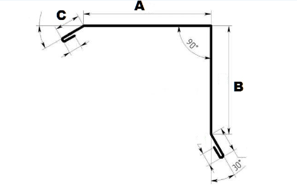 Торцевая планка для мягкой кровли чертеж