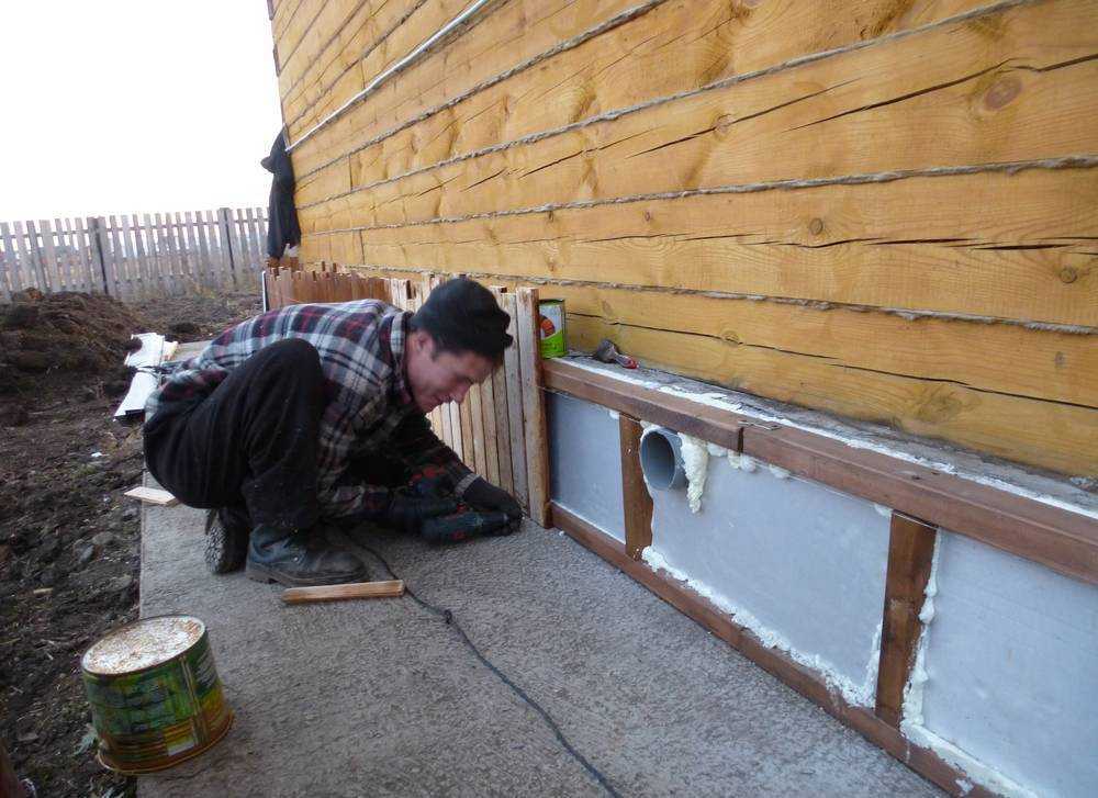 Как утеплить фундамент деревянного дома снаружи своими руками фото