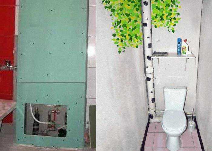Как спрятать трубы в туалете — 27 фото популярных способов